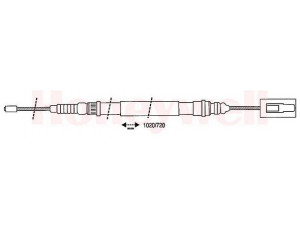 BENDIX 431218B trosas, stovėjimo stabdys 
 Stabdžių sistema -> Valdymo svirtys/trosai
7704002267