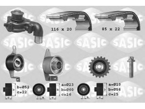 SASIC 3906013 vandens siurblio ir paskirstymo diržo komplektas 
 Aušinimo sistema -> Vandens siurblys/tarpiklis -> Vandens siurblys
1517749+1108752