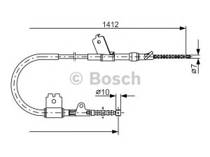 BOSCH 1 987 477 403 trosas, stovėjimo stabdys 
 Stabdžių sistema -> Valdymo svirtys/trosai
36531 50Y10