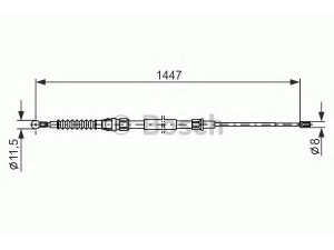 BOSCH 1 987 477 957 trosas, stovėjimo stabdys 
 Stabdžių sistema -> Valdymo svirtys/trosai
1K0 609 721 AT, 1K0 609 721 T, 1K0 609 721 AT