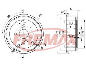 FREMAX BD-2252 stabdžių būgnas 
 Stabdžių sistema -> Būgninis stabdys -> Stabdžių būgnas
42431-12130, 42431-20250, 94852720