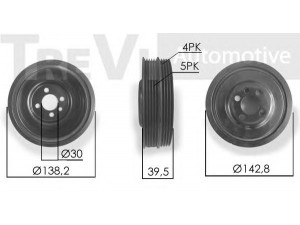 TREVI AUTOMOTIVE PC1064 skriemulys, alkūninis velenas 
 Diržinė pavara -> Dirželio skriemulys
03G105243B, 03G105243B, 03G105243B