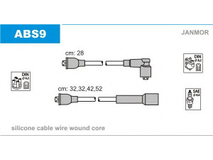 JANMOR ABS9 uždegimo laido komplektas 
 Kibirkšties / kaitinamasis uždegimas -> Uždegimo laidai/jungtys
056998031A, 171998031B, 321998031