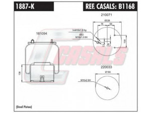 CASALS B1168 dėklas, pneumatinė pakaba 
 Pakaba -> Pneumatinė pakaba
0392022, 1697684