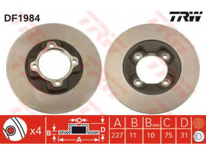 TRW DF1984 stabdžių diskas 
 Dviratė transporto priemonės -> Stabdžių sistema -> Stabdžių diskai / priedai
B00133251, B00133251A, B00133251B