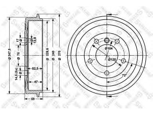 STELLOX 6025-1505-SX stabdžių būgnas 
 Stabdžių sistema -> Būgninis stabdys -> Stabdžių būgnas
34211158815, 34211159486, 34211162400
