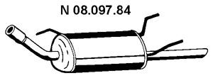 EBERSPÄCHER 08.097.84 galinis duslintuvas 
 Išmetimo sistema -> Duslintuvas
58 52 015, 58 52 341, 8 52 415