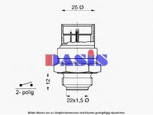 AKS DASIS 752016N temperatūros jungiklis, radiatoriaus ventiliatorius