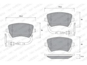 WEEN 151-1058 stabdžių trinkelių rinkinys, diskinis stabdys 
 Techninės priežiūros dalys -> Papildomas remontas
3D0698451, 3D0698451A