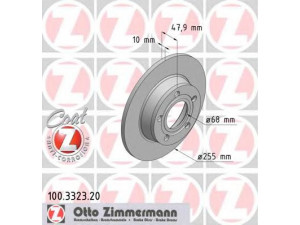 ZIMMERMANN 100.3323.20 stabdžių diskas 
 Dviratė transporto priemonės -> Stabdžių sistema -> Stabdžių diskai / priedai
4B0 615 601 B