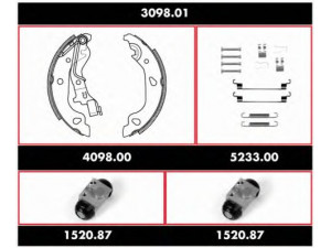 WOKING 3098.01 stabdžių rinkinys, būgniniai stabdžiai 
 Stabdžių sistema -> Būgninis stabdys -> Stabdžių remonto rinkinys