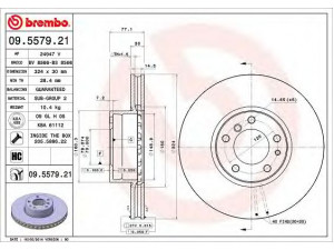 BREMBO 09.5579.21 stabdžių diskas 
 Dviratė transporto priemonės -> Stabdžių sistema -> Stabdžių diskai / priedai
34111159895, 34111159916, 34116757746