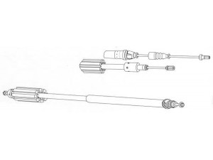 KAWE CT02182 trosas, stovėjimo stabdys 
 Stabdžių sistema -> Valdymo svirtys/trosai
4745W1, 4745Z6, 9643731980