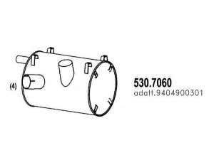 ASSO 530.7060 vidurinis / galinis duslintuvas 
 Išmetimo sistema -> Duslintuvas
9404900301