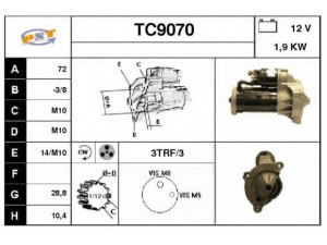 SNRA TC9070 starteris 
 Elektros įranga -> Starterio sistema -> Starteris
5802W7