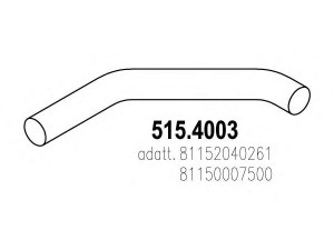 ASSO 515.4003 lanksti žarna, išmetimo sistema 
 Išmetimo sistema -> Išmetimo vamzdžiai
81150007500, 81152040261