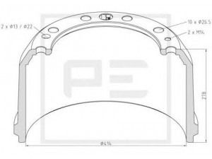 PE Automotive 256.025-00A stabdžių būgnas
5010 098 949