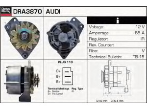 DELCO REMY DRA3870 kintamosios srovės generatorius 
 Elektros įranga -> Kint. sr. generatorius/dalys -> Kintamosios srovės generatorius
034903015C, 035903015T, 035903017T
