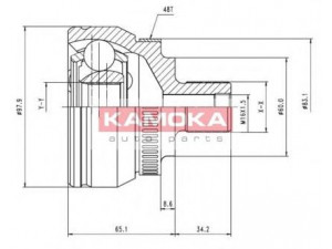 KAMOKA 7050 jungčių komplektas, kardaninis velenas 
 Ratų pavara -> Sujungimai/komplektas
7M0498099V, 1007695, 1084716, 95VW3K187BA