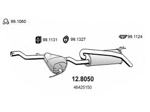 ASSO 12.8050 vidurinis / galinis duslintuvas 
 Išmetimo sistema -> Duslintuvas
46425150, 46461181, 46522447, 46541024