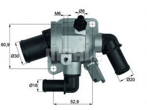 MAHLE ORIGINAL TI 173 88 termostatas, aušinimo skystis 
 Aušinimo sistema -> Termostatas/tarpiklis -> Thermostat
55194271, 55202373, 1338020, 6338039