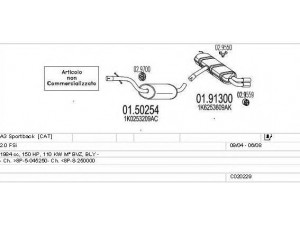 MTS C020229000592 išmetimo sistema 
 Išmetimo sistema -> Išmetimo sistema, visa