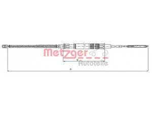 METZGER 10.7409 trosas, stovėjimo stabdys 
 Stabdžių sistema -> Valdymo svirtys/trosai
1H0 609 721B