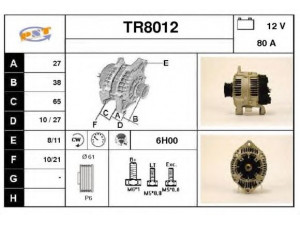 SNRA TR8012 kintamosios srovės generatorius 
 Elektros įranga -> Kint. sr. generatorius/dalys -> Kintamosios srovės generatorius
7700424575, 7700862613