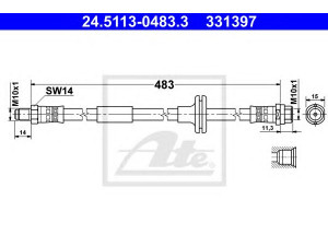 ATE 24.5113-0483.3 stabdžių žarnelė 
 Stabdžių sistema -> Stabdžių žarnelės
202 420 01 48