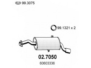 ASSO 02.7050 galinis duslintuvas 
 Išmetimo sistema -> Duslintuvas
60573360, 60603336