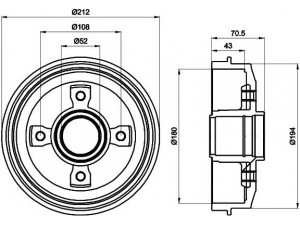 HELLA PAGID 8DT 355 301-211 stabdžių būgnas 
 Stabdžių sistema -> Būgninis stabdys -> Stabdžių būgnas
424725, 424731, 95637178, 424725