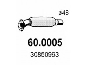 ASSO 60.0005 katalizatoriaus keitiklis 
 Išmetimo sistema -> Katalizatoriaus keitiklis
30811871, 30850993, 308509934, 8602958