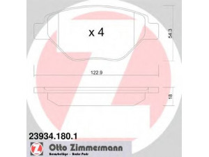 ZIMMERMANN 23934.180.1 stabdžių trinkelių rinkinys, diskinis stabdys 
 Techninės priežiūros dalys -> Papildomas remontas
770120673, 7701207673
