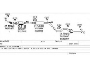 MTS C310154007064 išmetimo sistema 
 Išmetimo sistema -> Išmetimo sistema, visa