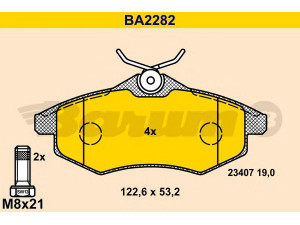 BARUM BA2282 stabdžių trinkelių rinkinys, diskinis stabdys 
 Techninės priežiūros dalys -> Papildomas remontas
4252 36, 4252 58, 4253 45, 4253 69
