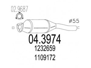 MTS 04.3974 katalizatoriaus keitiklis 
 Išmetimo sistema -> Katalizatoriaus keitiklis
1109172, 1232659