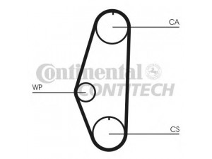 CONTITECH CT629 paskirstymo diržas 
 Techninės priežiūros dalys -> Papildomas remontas
030109119A, 030109119B, 030109119E