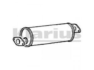 KLARIUS 210101 vidurinis duslintuvas 
 Išmetimo sistema -> Duslintuvas
852467, 97022461, 97065177, 852467