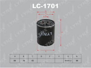 LYNXauto LC-1701 alyvos filtras 
 Techninės priežiūros dalys -> Techninės priežiūros intervalai
3521840, 3891893, 5016958, 5027149