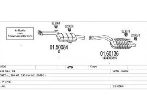 MTS C210564009626 išmetimo sistema 
 Išmetimo sistema -> Išmetimo sistema, visa