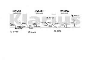 KLARIUS 721167U išmetimo sistema 
 Išmetimo sistema -> Išmetimo sistema, visa