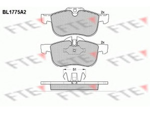 FTE BL1775A2 stabdžių trinkelių rinkinys, diskinis stabdys 
 Techninės priežiūros dalys -> Papildomas remontas
SFP100511, GBP90342