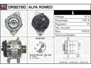 DELCO REMY DRB2780 kintamosios srovės generatorius 
 Elektros įranga -> Kint. sr. generatorius/dalys -> Kintamosios srovės generatorius
46765836, 46769369