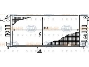 HELLA 8MK 376 715-721 radiatorius, variklio aušinimas 
 Aušinimo sistema -> Radiatorius/alyvos aušintuvas -> Radiatorius/dalys
13 00 135, 90443466