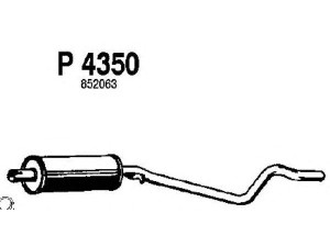 FENNO P4350 vidurinis duslintuvas 
 Išmetimo sistema -> Duslintuvas
852063, 852817, 852820, 90233027