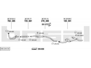 BOSAL 090.244.50 išmetimo sistema 
 Išmetimo sistema -> Išmetimo sistema, visa