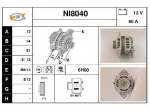 SNRA NI8040 kintamosios srovės generatorius 
 Elektros įranga -> Kint. sr. generatorius/dalys -> Kintamosios srovės generatorius
2310034E00, 2310034E01, 23100F6100