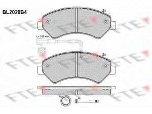 FTE BL2020B4 stabdžių trinkelių rinkinys, diskinis stabdys 
 Techninės priežiūros dalys -> Papildomas remontas
68230105AA, 68236921AA, 77366021