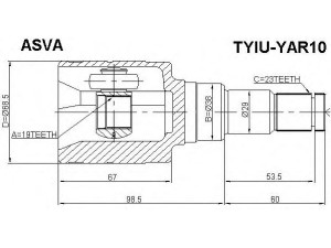 ASVA TYIU-YAR10 jungčių komplektas, kardaninis velenas 
 Ratų pavara -> Sujungimai/komplektas
43030-52020