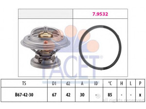FACET 7.8280 termostatas, aušinimo skystis 
 Aušinimo sistema -> Termostatas/tarpiklis -> Thermostat
A 601 200 00 15, A 606 203 02 75